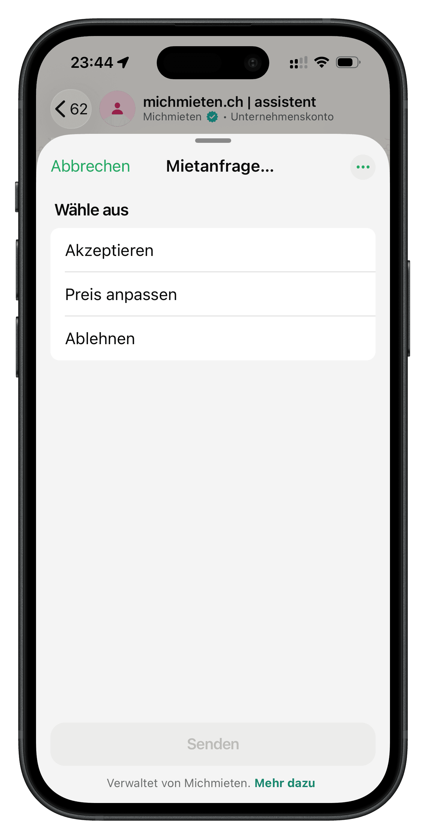 2. Anfrage bearbeiten